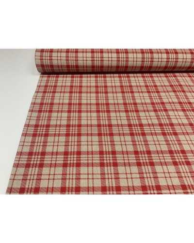 50 cm Panama Fabric Upholstery Printed Scottish red shabby high 280 cm