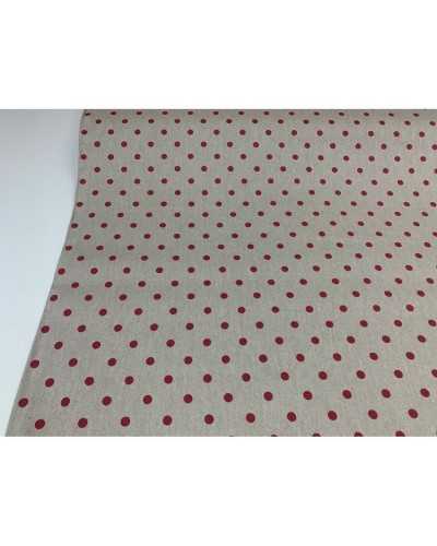 50 cm Panama Fabric Upholstery Printed red shabby polka dots 280 cm high