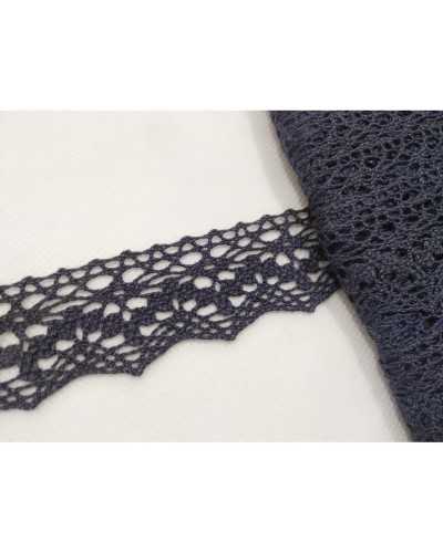 Point Lace Lace in Dark Blue Cotton 3 Cm High