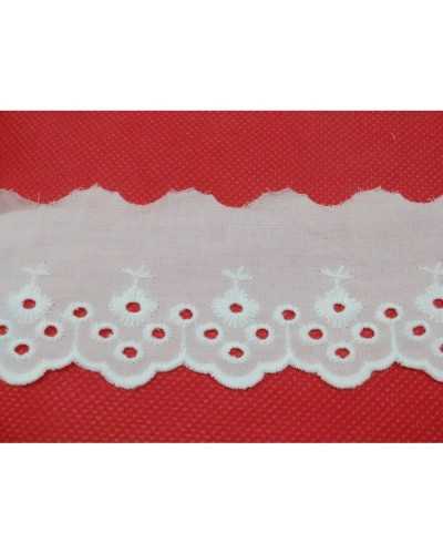 Trimmings White Sangallo Lace Scalloped Embroidery 5 cm high