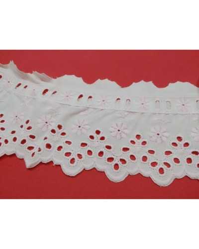 Trimmings Lace Sangallo Passanastro White Flower Embroidered High 8 Cm