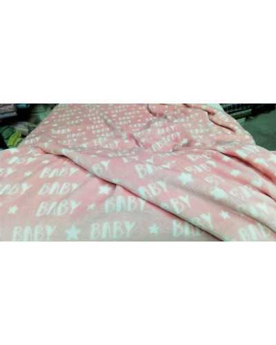 50 Cm Pile Fabric Soft Antipilling Pink Star Written Baby High 150 Cm