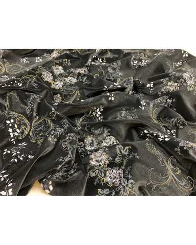 50 Cm Elastic Velvet Fabric Silk Type Flowers Print 150 Cm High