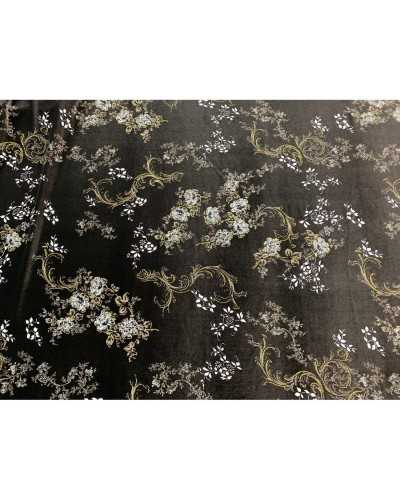 50 Cm Elastic Velvet Fabric Silk Type Flowers Print 150 Cm High