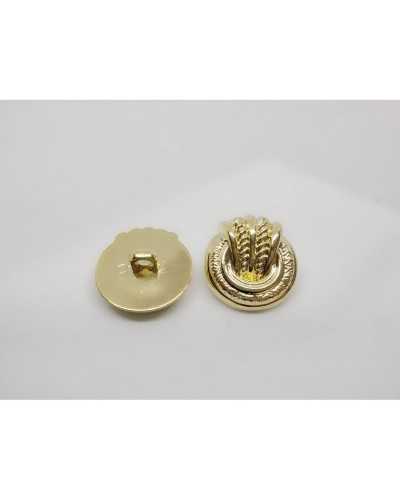 Bottone Oro Resina lucido Lavorato Con Gambo 25x23 Mm