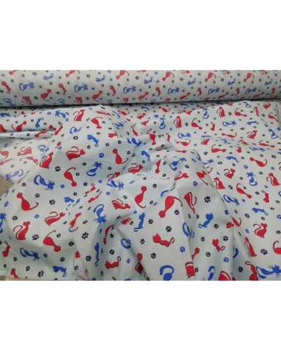 50 Cm Cotton Fabric Print Cat Footprint Paw High 150 Cm