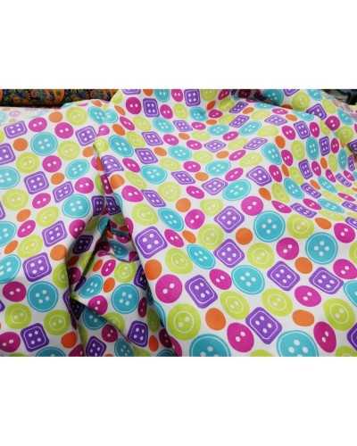50 Cm Button Print Cotton Fabric 150 Cm High