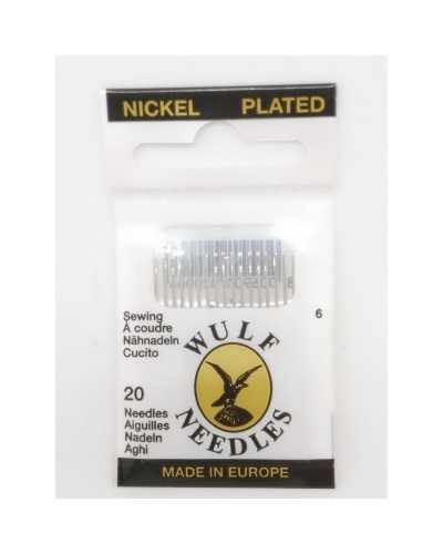 20 Sewing Needles Size 6 Nikel Steel