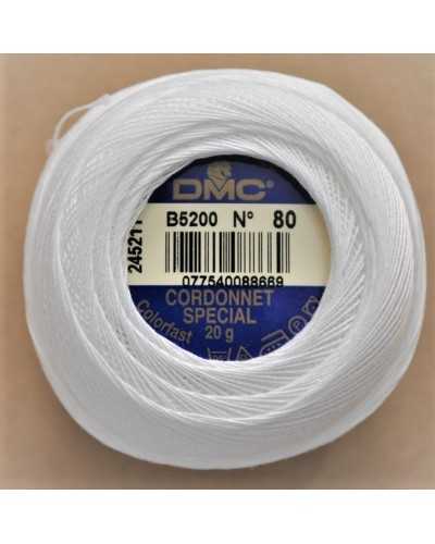 Cordonet Special B5200 N° 80 DMC White 20 Grams Crochet Thread