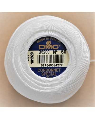 Cordonet Spécial B5200 N° 60 DMC Blanc 20 Grammes Fil Crochet