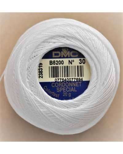 Cordonet Spécial B5200 N° 30 DMC Blanc 20 Grammes Fil Crochet