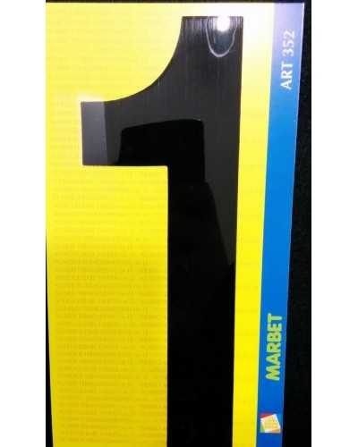Thermoadhesive numbers in large black pvc marbet 18 cm high