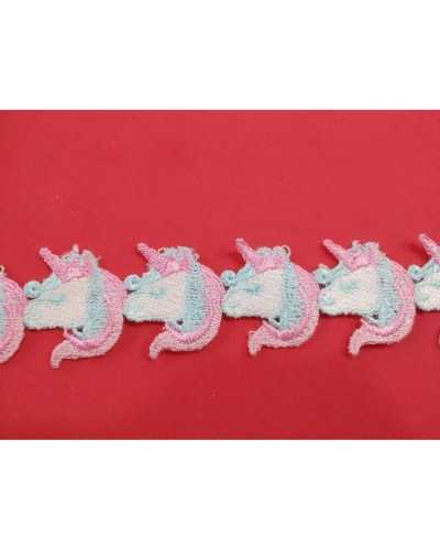 Passementerie Fashion Tête Licorne Découpable Haut 3 Cm