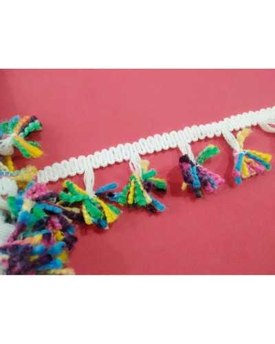 50 Cm Passementerie Fashion Fringe Pon Pon Multicolore Haut 5 Cm