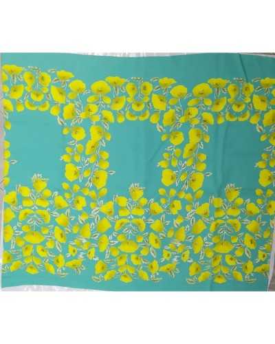 CREPE PANEL WITH PRINT PLACED FLOWERS 150X150 CM