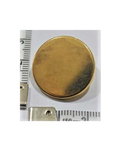 Gold flat round button 22 x 22 mm line 36 metal