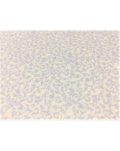 Milleriche Pur Coton design fond blanc arabesque rose casmer et bleu clair 150 cm de haut