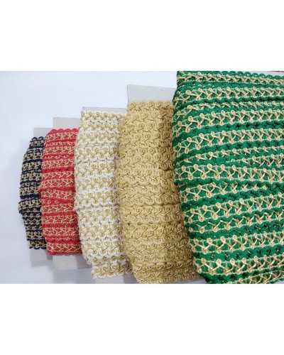 Passementerie copripunto Lurex Ameublement Tissage Haut 15 Mm