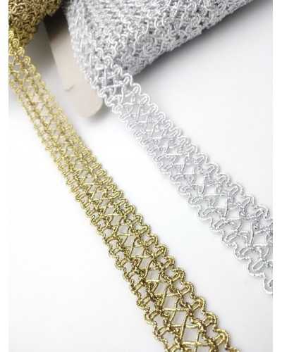 Passementerie Meuble Gold Lurex Bord 28 mm de haut