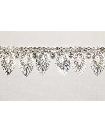 20 Cm Passementerie Bijou Perles Strass Fleur 25 Mm De Haut