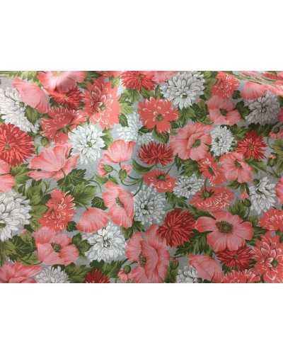 Cotton Cretonne Fabric Printed Flowers