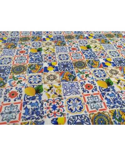 50 Cm Majolica Printed Microfiber Fabric H 150