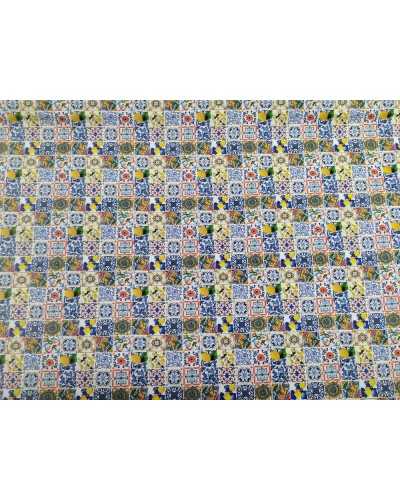 50 Cm Majolica Printed Microfiber Fabric H 150