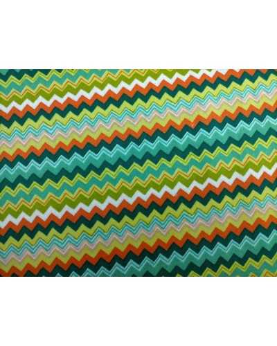 Tissu Missoni 50 cm Pur Coton Imprimé Zig Zag H 150