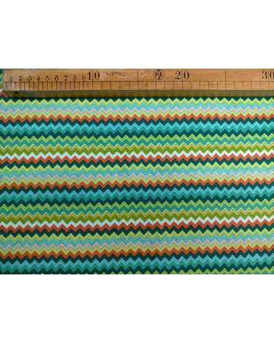 Tissu Missoni 50 cm Pur Coton Imprimé Zig Zag H 150