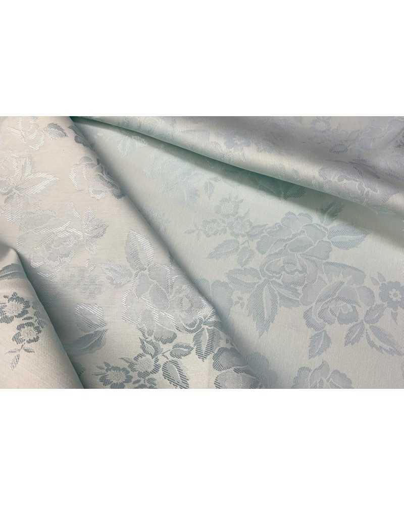 Nappe Fiandra 50 cm Pur Coton Fleurs Bleu Clair H 180