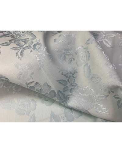 Nappe Fiandra 50 cm Pur Coton Fleurs Bleu Clair H 180