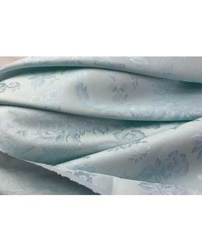 Nappe Fiandra 50 cm Pur Coton Fleurs Bleu Clair H 180