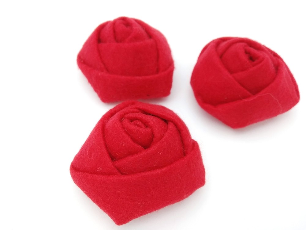 Applicazione Fiore Rosa Panno Lenci Cucire Colore Rosso 5x5 m h 2,5