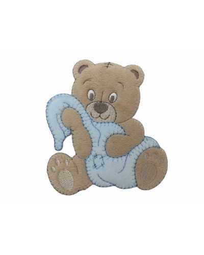 Iron-on Application Velvet Embroidery Patch Baby Bear Cover 75x85 Mm
