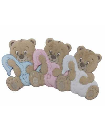 Iron-on Application Velvet Embroidery Patch Baby Bear Cover 75x85 Mm
