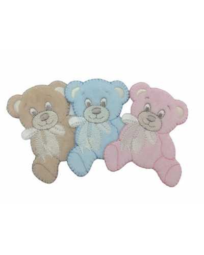 Application Thermoadhesive Baby Bear Velvet Fiocco 65x60 Mm