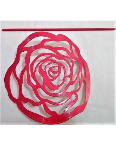 Steel curtain holder, fuchsia lacquered flower model 16x16 cm 