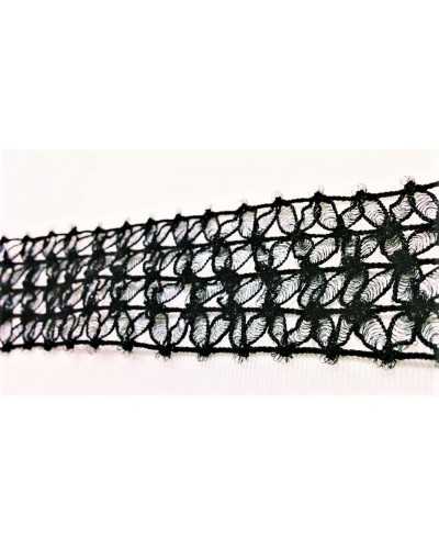 Elastic trimmings partition black perforated net design 3 cm high 