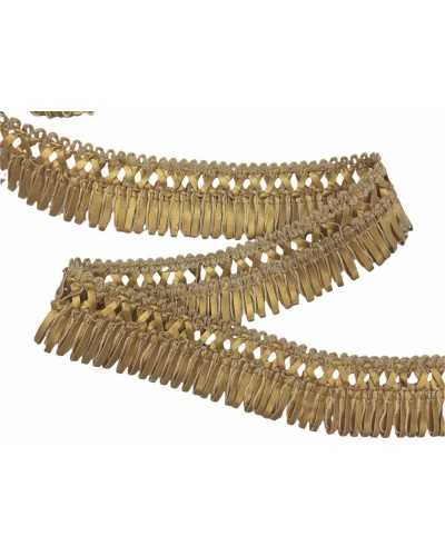 50 Cm Trimmings Fringe Faux Leather Gold High 4 Cm