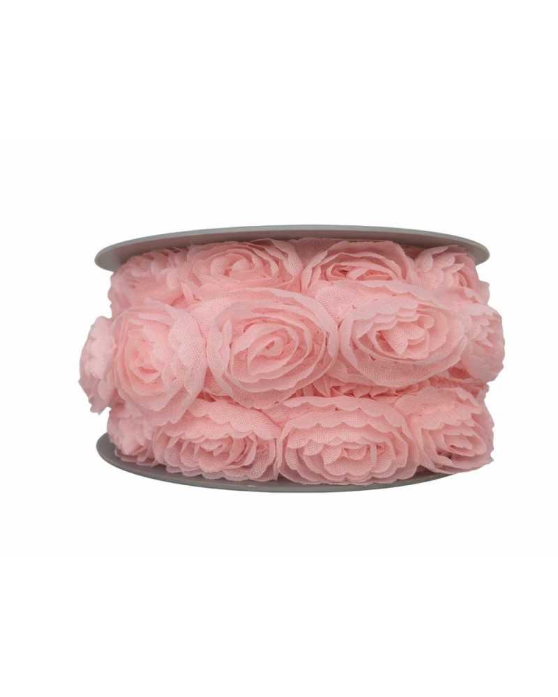 Passamaneria Rose Laser Georgette Nastro Base Tulle Alta 3 Cm