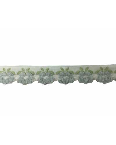 Passementerie Cover Point Feuille Verte Finition Rembourrage 15 Mm De Haut