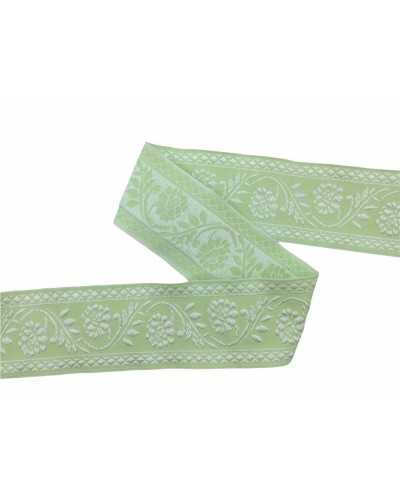 Passementerie Gallon Ruban Bordure Fleur Brodée 3 Cm De Haut