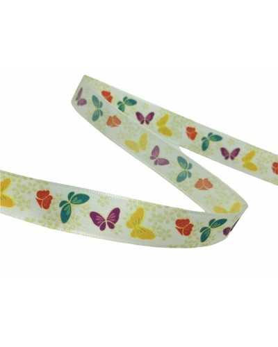 Pasamanería Cinta Brillo Estampado Mariposas Colores Suave Alto 15 Mm