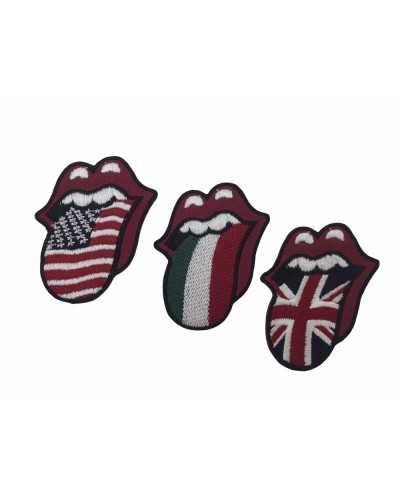 Application Patch Iron-on Patch Embroidered Tongue Lips Flag 5x4 Cm