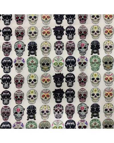 50 Cm Satin Fabric Skull Print H 150