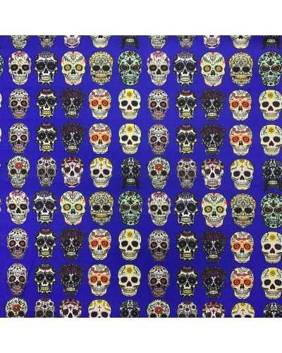 50 Cm Satin Fabric Skull Print H 150