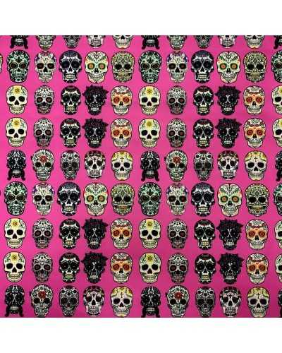 50 Cm Satin Fabric Skull Print H 150