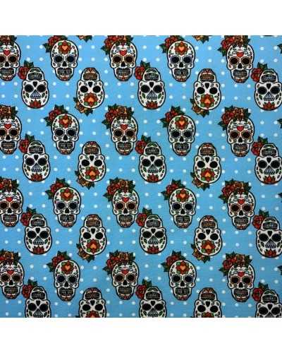 50 Cm Satin Fabric Skull Print H 150