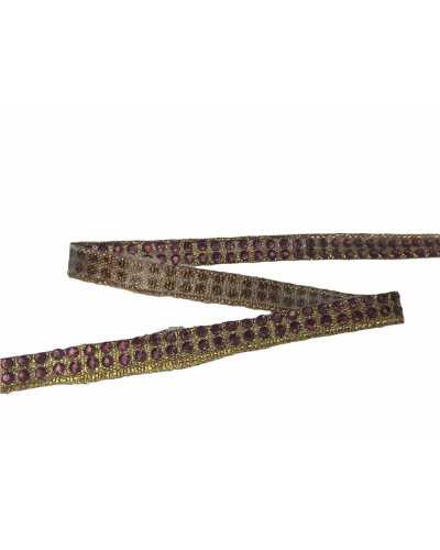 Trimmings Ribbon Rhinestone Iron-on Patch 2 Rows High 1 Cm