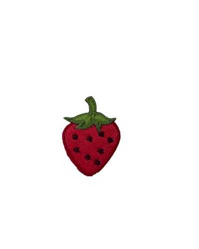 Application Patch Iron-on Patch Fabric Embroidery Red Strawberry 3x3.5 Cm